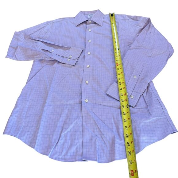 Brooks Brothers 1818 Regent All Cotton Non Iron Button Down Shirt Purple Plaid - Picture 7 of 7